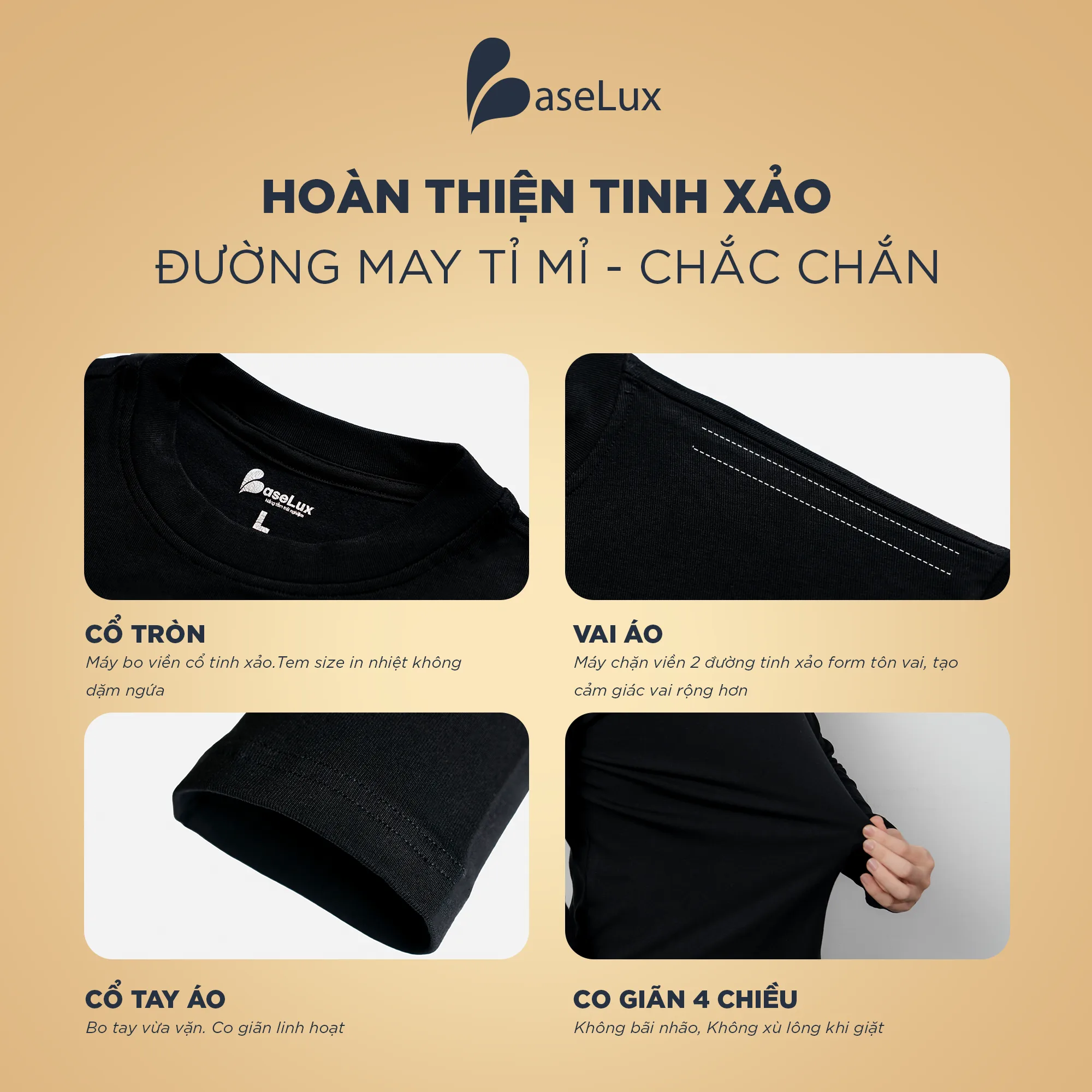 Áo thun nam dài tay Baselux công nghệ heatetech giữ ấm x5 lần, Áo tay dài nam cao cấp chất cotton mềm mịn thoải mái - Image 5